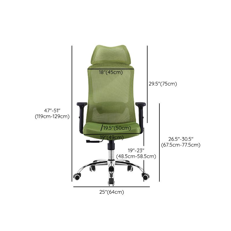 Chaise de bureau verte moderne, siège réglable en hauteur, avec roulettes