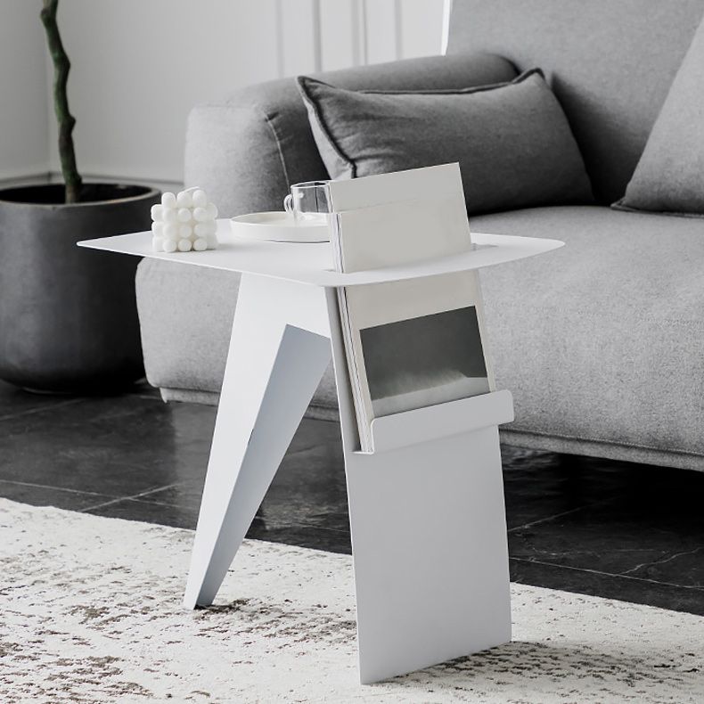 Mid-Century Sled End Table Geometric Metal Side Table, 19" Tall Clearhalo 'Coffee & Accent Tables' 'End & Side Tables' 'end_side_tables' 'furn' 'furn_end_side_tables' 'Furniture' 'Living Room Furniture' 1200x1200_47bdc8ae-06b1-412b-b140-01b520c55423