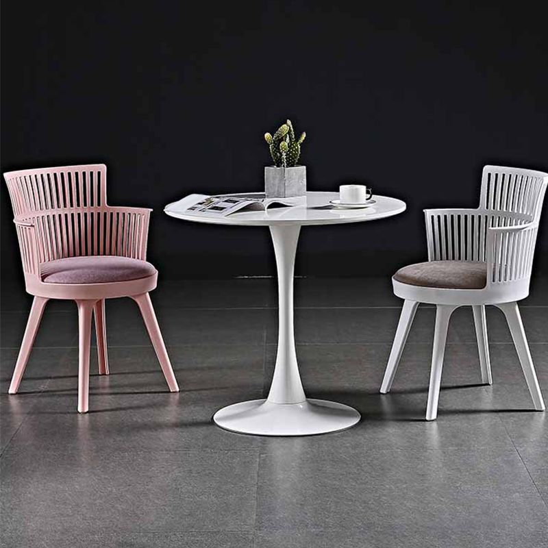 グラムプラスチックフレームダイニングアームチェア布張りファブリックアームチェア