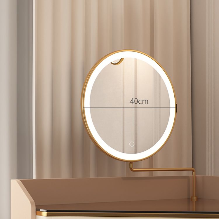 Mid-Century Modern Makeup Vanity Desk Dressing Table Stool Set with Drawer