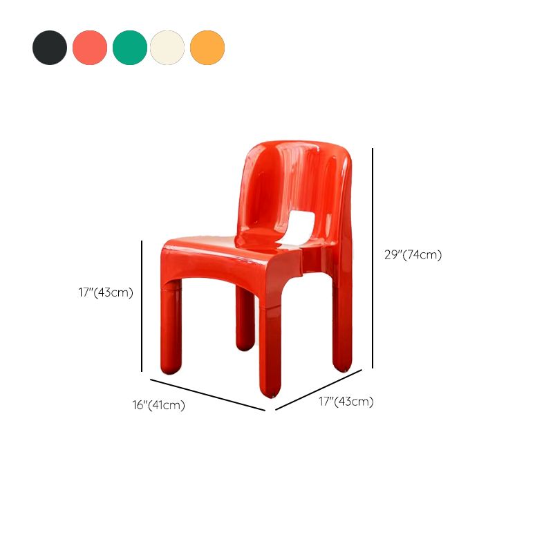 Plastic eetkamerstoelen Noordse stijl Open achterste eetkamerstoel voor eetkamer