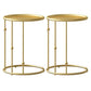 Mid-Century Black / Gold Metal Round Tray Top End Table C Side Table