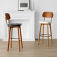 Nordic Style PU Leather Bar-stool Square Seat Counter Bar Stool with Wooden Legs Clearhalo 'Bar Furniture' 'Bar Stools' 'bar_stools' 'furn' 'furn_bar_stools' 'Furniture' 'Kitchen & Dining Furniture' 1200x1200_47bf4faa-d917-4aa9-a613-6aabf2487fd9