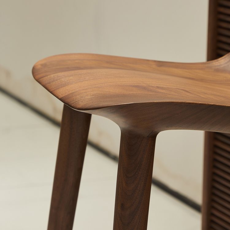 Taburete de barra de madera maciza interior taburete de sala de estar con reposapiés