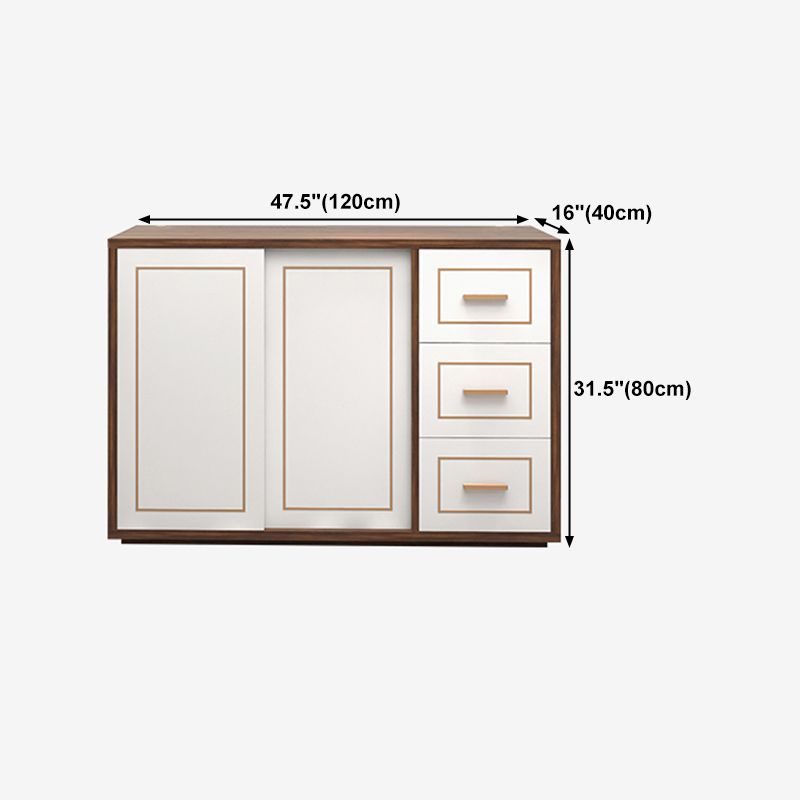 Credenza in legno ingegnerizzato a 3 cassetti ingegnerizzati moderni per soggiorno per soggiorno