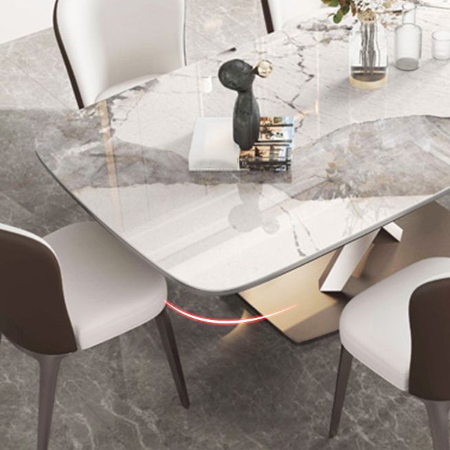 Nordic 1/4/5/7 Pieces Dining Sintered Stone Dining Table Set with Metal Legs Clearhalo 'Dining Room Sets' 'Dining Tables & Seating' 'dining_room_set' 'furn' 'furn_dining_room_set' 'Furniture' 'furniture_dining_room_set' 'Kitchen & Dining Furniture' 1200x1200_47c26585-583b-404b-9577-520306749d68