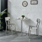 Square Table Dinette Table Industrial Stainless Steel Dinner Room Table with Tulip Base Clearhalo ' dining_table' 'Dining Tables & Seating' 'Dining Tables' 'furn' 'furn_dining_table' 'Furniture' 'furniture_dining_table' 'Kitchen & Dining Furniture' 'kitchen&dining_furn' 'kitchen' 'kitchen_dining_table' 1200x1200_47c28381-a745-4b2e-b2a5-fdd5486bcf1a