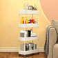 Contemporary Plastic Geometric Bookcase Open Back Bookshelf with Wheels