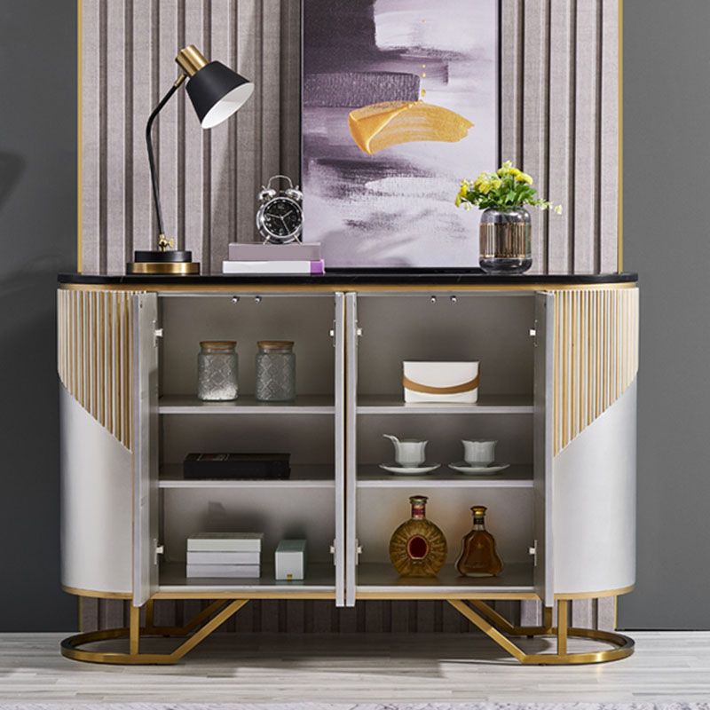 Stone Buffet Sideboard Living Room Credenza with Storage , 15.7" W X 35.4" H Clearhalo 'buffet_sideboard' 'Buffets & Sideboards' 'furn' 'furn_buffet_sideboard' 'Furniture' 'Kitchen & Dining Furniture' 1200x1200_47c3d285-cd90-4057-9dc4-60b380a9a637