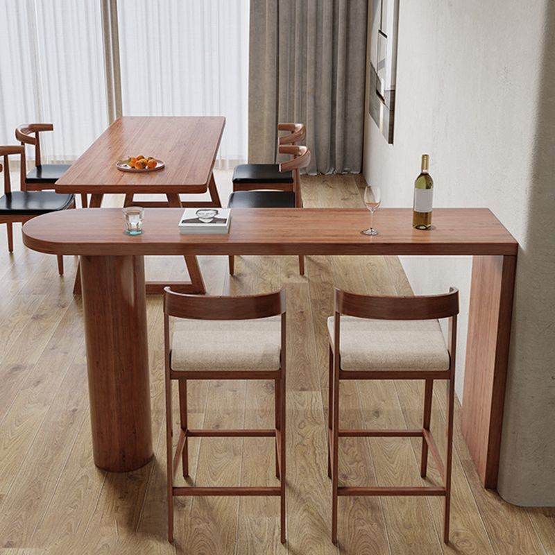 Modern Free Form Bar Table Set 1/3 Pcs Pine Solid Wood Bar Table and Stools in Brown Clearhalo 'Bar Furniture' 'furn' 'furn_home_bar_bar_sets' 'Furniture' 'Home Bars & Bar Sets' 'home_bar_bar_sets' 'Kitchen & Dining Furniture' 1200x1200_47c48b70-ea6f-4660-b821-f6141a575a3d
