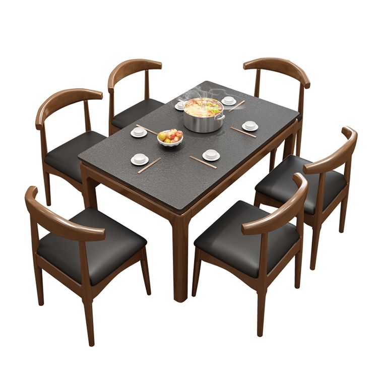 Modern Stone Rectangle Dining Table Rubber Wood Base for Dining Room Clearhalo 'Dining Tables & Seating' 'Dining Tables' 'dining_table' 'furn' 'furn_dining_table' 'Furniture' 'Kitchen & Dining Furniture' 1200x1200_47c49b3a-80f6-4b1f-a3f9-a6a246318402