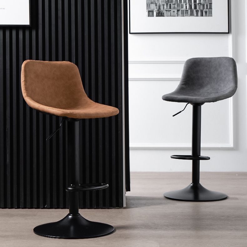 Taburete de barra de altura ajustable contemporánea de cuero PU