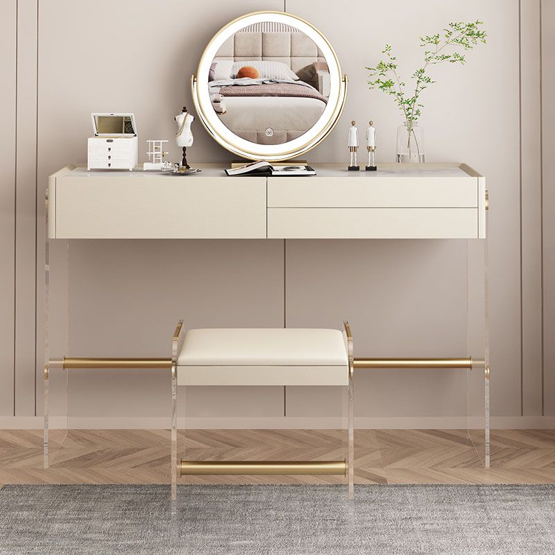 Vanity di trucco largo 15,74 "con 3 cassetti di stoccaggio Brive White Dresser