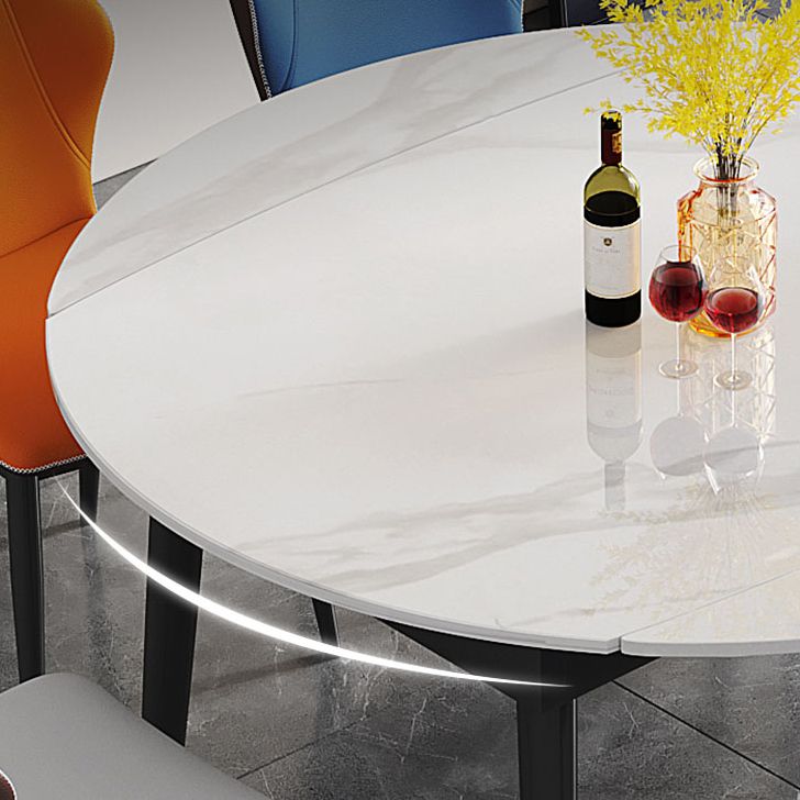 Contemporary Sintered Stone Dining Table Round Dining Table with 4 Legs Clearhalo ' dining_table' 'Dining Tables & Seating' 'Dining Tables' 'furn' 'furn_dining_table' 'Furniture' 'furniture_dining_table' 'Kitchen & Dining Furniture' 'kitchen&dining_furn' 'kitchen' 'kitchen_dining_table' 1200x1200_47c857e1-3044-4b54-9a7b-52ee94732fd0