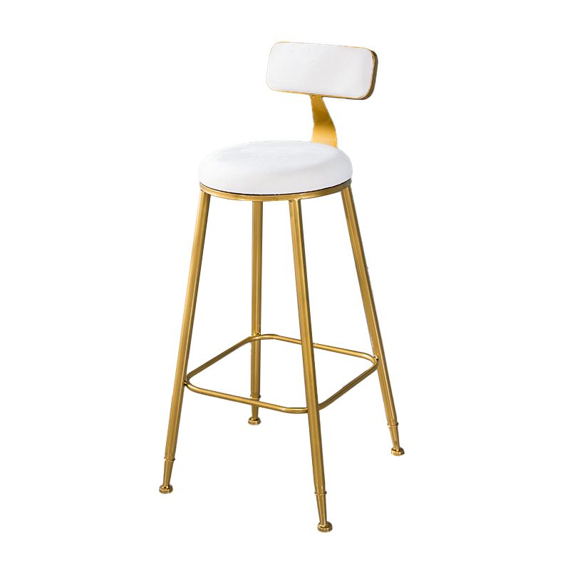 Scandinavian Style Barstool with Metal Leg Round Seat Counter Chair for Kitchen Clearhalo 'Bar Furniture' 'Bar Stools' 'bar_stools' 'furn' 'furn_bar_stools' 'furniture_bar_stools' 'Kitchen & Dining Furniture' 'kitchen&dining_furn' 'kitchen' 'kitchen_furn' Furniture' 1200x1200_47c8ad20-7a8d-4ddf-8117-fc39cd6b3127