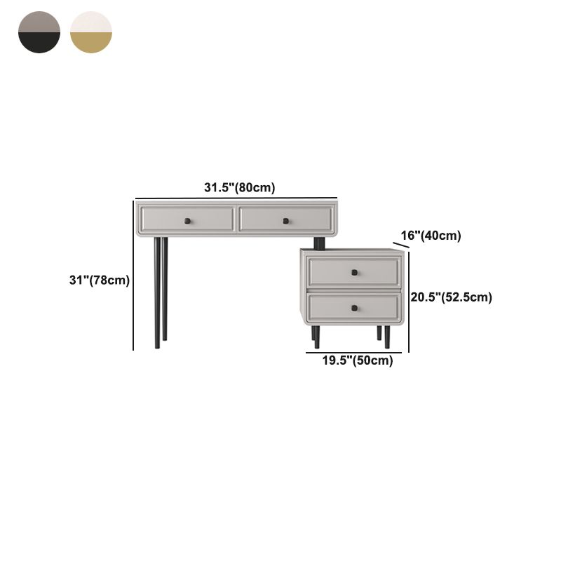 30.7" High 4 Drawers Makeup Vanity Desk Wood and Metal Vanity