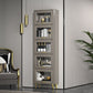 Glam Champagne/White White chiuse Back Standard Wood Shelfcase per soggiorno