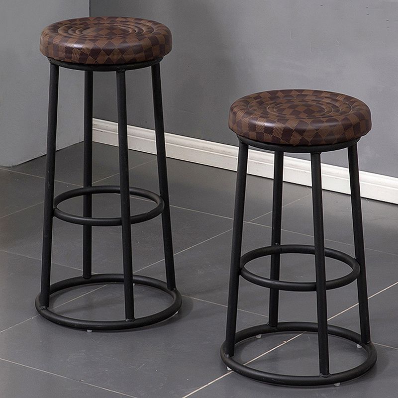 Modern Round Bar Stool Footrest Backless Counter and Bar Stool with Iron Legs Clearhalo 'Bar Furniture' 'Bar Stools' 'bar_stools' 'furn' 'furn_bar_stools' 'furniture_bar_stools' 'Kitchen & Dining Furniture' 'kitchen&dining_furn' 'kitchen' 'kitchen_furn' Furniture' 1200x1200_47cc88c7-a2d6-4a63-99fa-cfa9280fb942