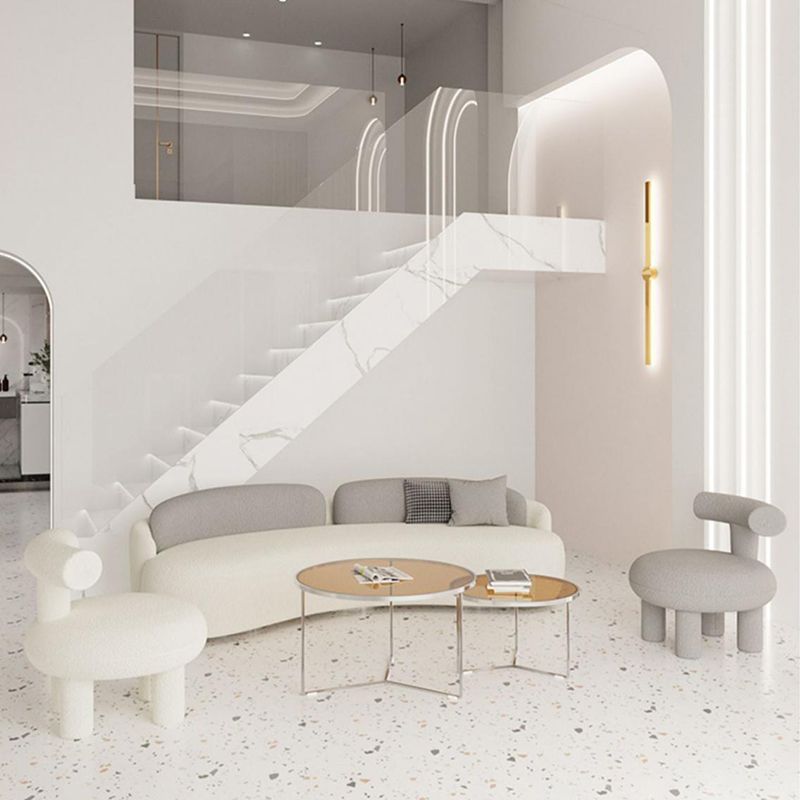 Scandinave 39,4 pouces D SOFA CURVE LOODE ET CUIR FAU