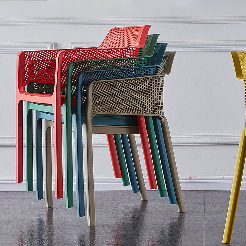 Contemporary Style Stackable Dining Chairs Kitchen Plastic Arm Chair Clearhalo 'Dining Chairs' 'Dining Tables & Seating' 'dining_chair' 'Furniture' 'furniture_dining_chair' 'Kitchen & Dining Furniture' 1200x1200_47ce5632-2c04-4e44-8d74-65bcb7d1ed3a