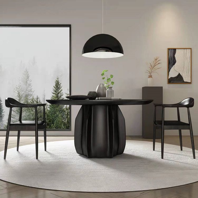 Contemporary Solid Wood Round Shape Dining Table Standard Kitchen Dining Table with Pedestal Base Clearhalo ' dining_table' 'Dining Tables & Seating' 'Dining Tables' 'furn' 'furn_dining_table' 'Furniture' 'furniture_dining_table' 'Kitchen & Dining Furniture' 'kitchen&dining_furn' 'kitchen' 'kitchen_dining_table' 1200x1200_47ceb405-cc65-49a0-9d4b-e58bcdb9717c