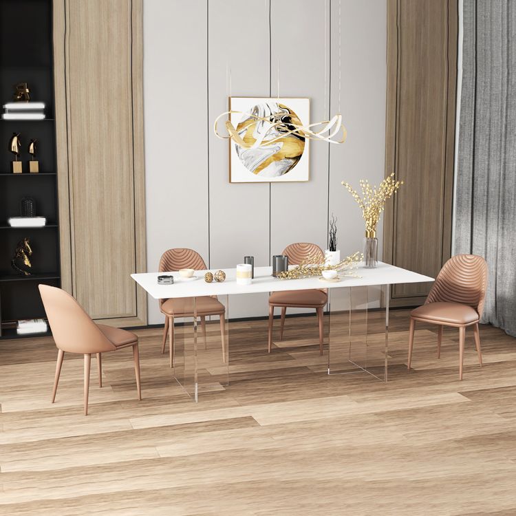 Modern Rectangle Sintered Stone Dining Table Set 1/4/5/6 Pieces Dining Set Clearhalo 'Dining Room Sets' 'Dining Tables & Seating' 'dining_room_set' 'furn' 'furn_dining_room_set' 'Furniture' 'Kitchen & Dining Furniture' 1200x1200_47d0ee9c-55cd-45b7-a364-7a28b8b6af23
