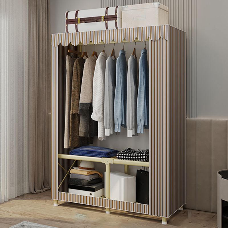 Contemporary Style Wardrobe Armoire Steel Frame Wardrobe for Bedroom Clearhalo 'Armoires & Wardrobes' 'armoires_wardrobes' 'Bedroom Furniture' 'furn' 'furn_armoires_wardrobes' 'Furniture' 1200x1200_47d6ad77-456c-43f6-8646-1db615ca1b98