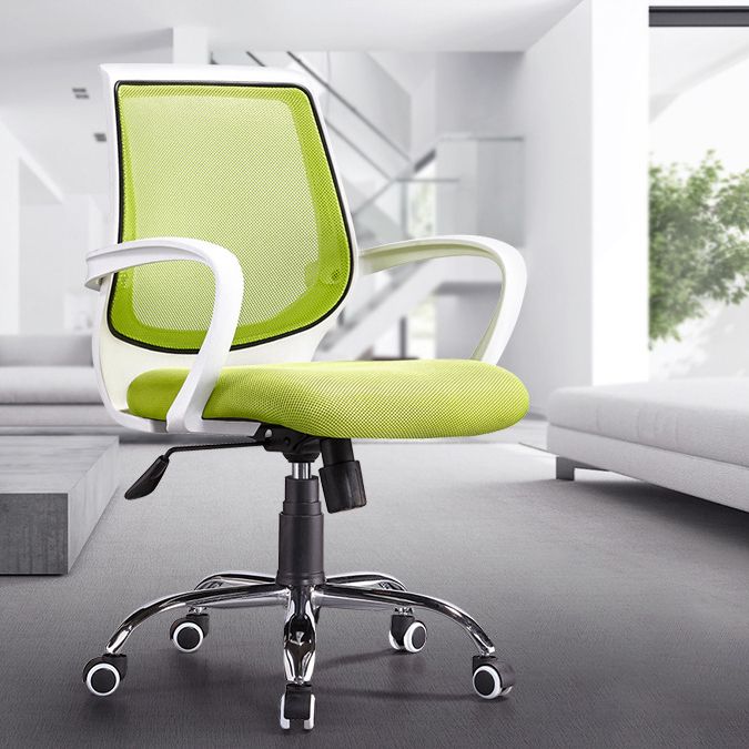 Contemporary Arm Chair Green Fixed Arms Adjustable Seat Height Office Chair Clearhalo 'furn' 'furn_office_chair' 'Furniture' 'Office Chairs' 'Office Furniture' 'office_chair' 1200x1200_47d723f0-14d6-4623-bde5-acc9dd6f5503
