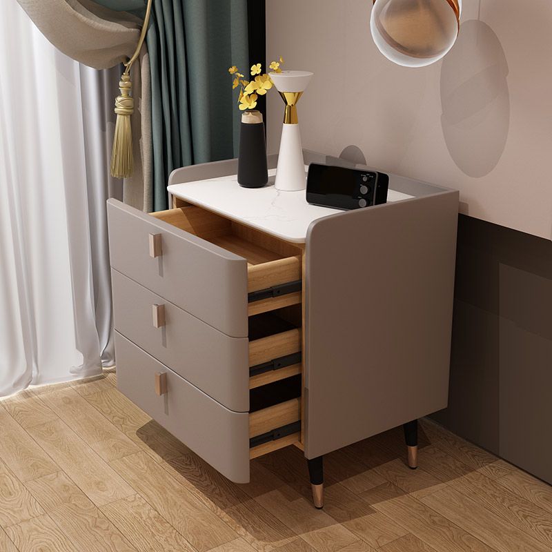 Glam Drawers Included Accent Table Nightstand 22.5" Tall with Legs Clearhalo 'Bedroom Furniture' 'furn' 'furn_night_stand' 'Furniture' 'night_stand' 'Nightstands' 1200x1200_47d833bb-7557-4e65-8289-07dc0494b932
