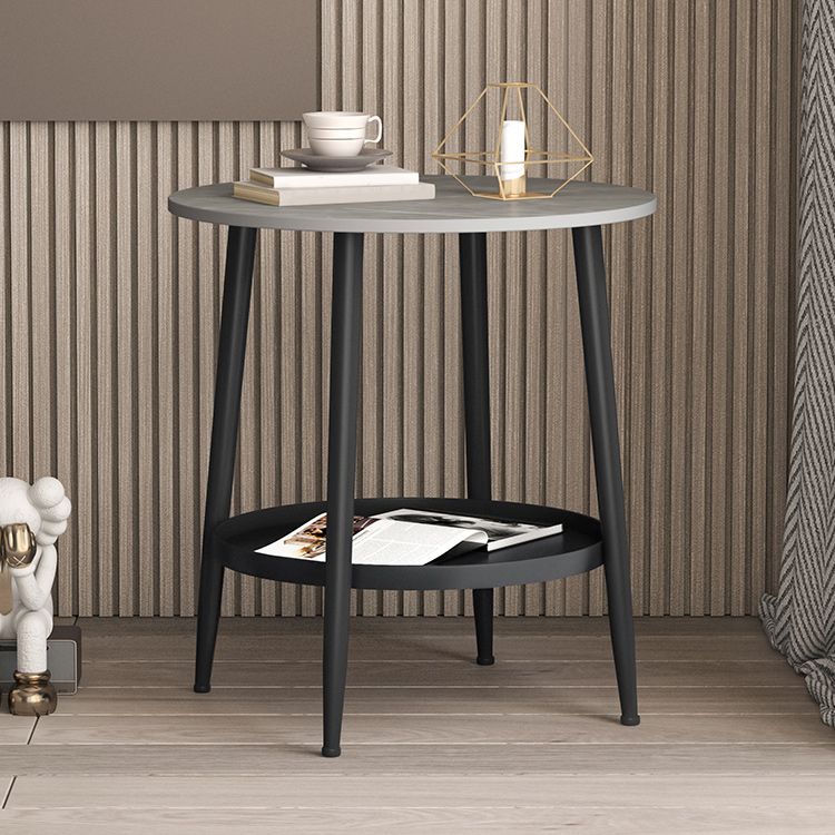4 Legs Round Side Table Modern  Slate Sofa Corner Table with Storage