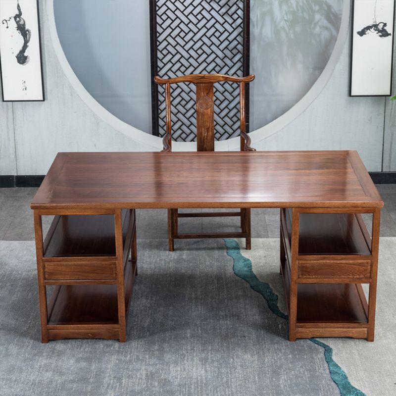 Contemporary Wood Office Desk Rectangular Shape Task Desk with 2 Drawers for Home Clearhalo 'furn' 'furn_office_desk' 'Furniture' 'Office Desks' 'Office Furniture' 'office_desk' 1200x1200_47da6b55-d6f9-4760-be9b-a390a35590ad