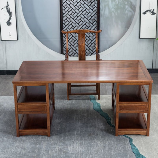 Contemporary Wood Office Desk Rectangular Shape Task Desk with 2 Drawers for Home Clearhalo 'furn' 'furn_office_desk' 'Furniture' 'Office Desks' 'Office Furniture' 'office_desk' 1200x1200_47da6b55-d6f9-4760-be9b-a390a35590ad