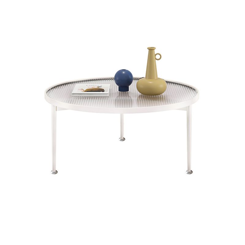 Contemporary Cocktail Table 3 Legs Glass Round Single Coffee Table