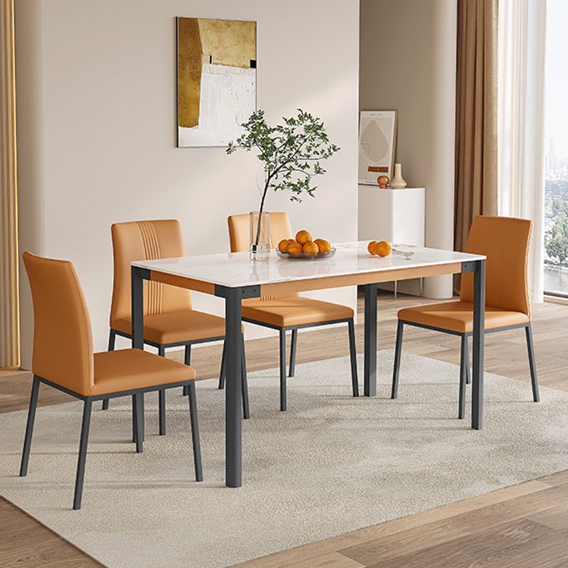 Stile contemporaneo 1/5/7 pezzi Panchina da pranzo in pietra rettangolare set per casa