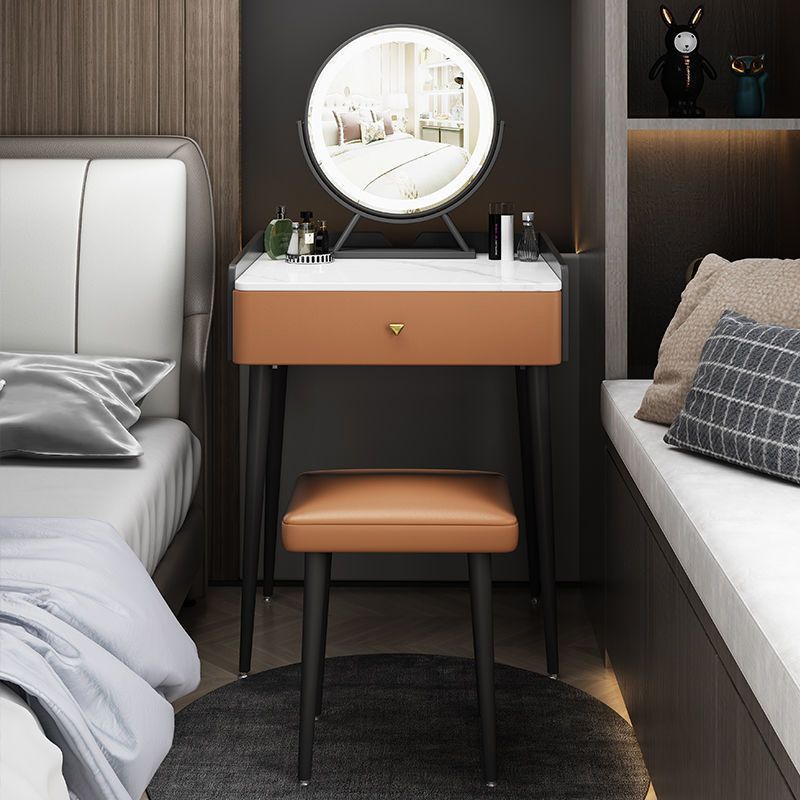 Vanity contemporaneo con cassetto Specchio a specchio in legno a letto Bedroommakeup Vanity Set