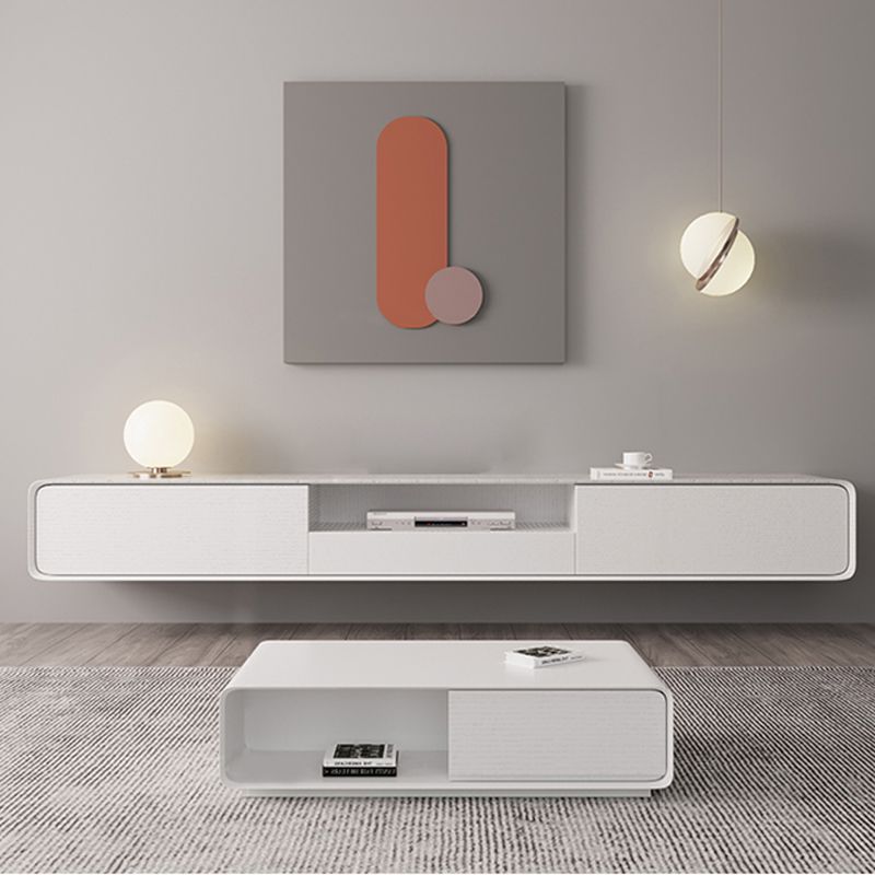 Wooden TV Cabinet Modern Minimalist Home Wall Mounted White TV Cabinet Console Clearhalo 'furn' 'furn_tv_stands_entertainment_centers' 'Furniture' 'Living Room Furniture' 'TV Stands & Entertainment Centers' 'TV Stands & Media Storage Furniture' 'tv_stands_entertainment_centers' 1200x1200_47dc4fd6-fca3-4a1c-8f98-acf29e4280ca