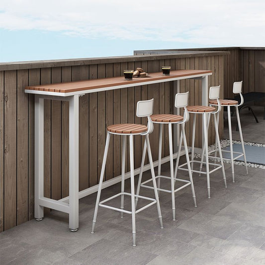 Balcony Rectangle Modern Pub Bar Table Footrest Trestle Wood Bar/Dinette Table Clearhalo 'Bar Furniture' 'Bar Tables' 'bar_tables' 'furn' 'furn_bar_tables' 'Furniture' 'furniture_bar_tables' 'Kitchen & Dining Furniture' 1200x1200_47dcc65f-7395-4df6-8e54-6f687bf4a795