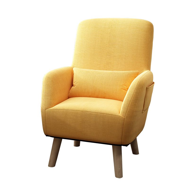 Arms Included Accent Chair Cotton Blend Chair With 4 Legs Base