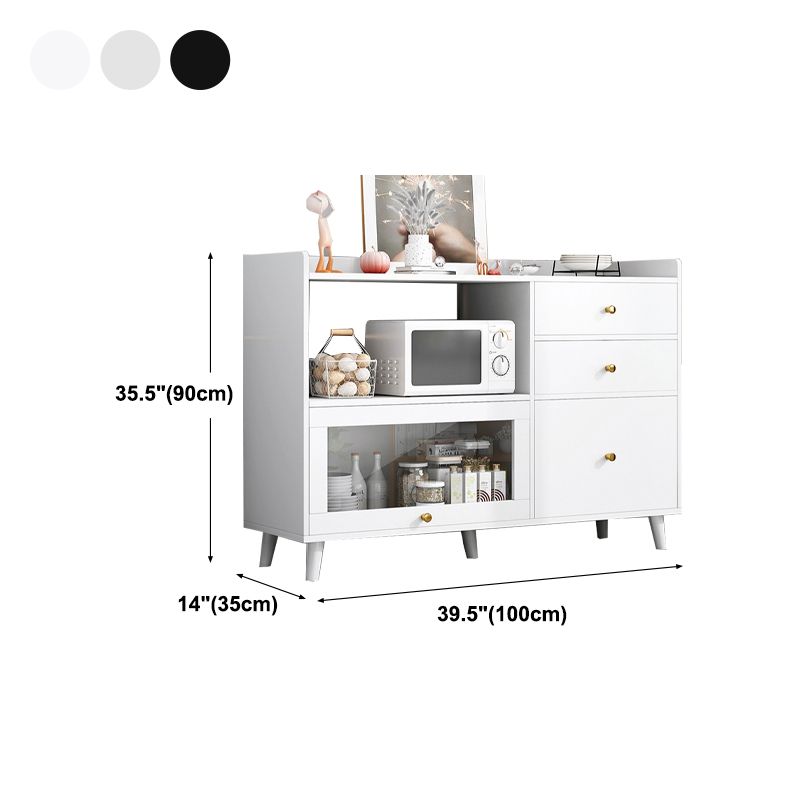 Modern Cabinets Buffet Table Engineered Wood Open Storage Sideboard Cabinet Clearhalo 'buffet_sideboard' 'Buffets & Sideboards' 'Furniture' 'furniture_buffet_sideboard' 'Kitchen & Dining Furniture' 1200x1200_47de6e6c-091a-4c13-9a3a-b0546e54bff9