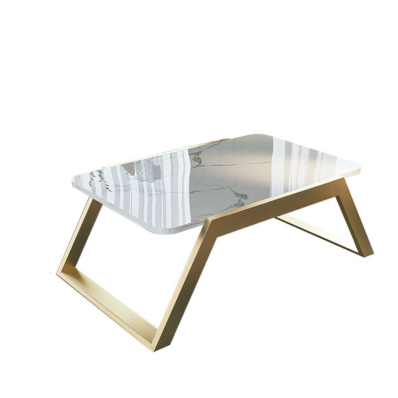 Glam Sled Coffee Table Slate Rectangular Coffee Table Set for Home