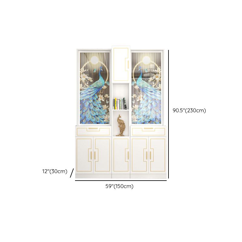 Scandinavian Wood in White 11.81" Wide Accent Cabinet with Drawer