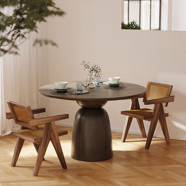 Solid Wood Dining Table in Brown for Restaurant Modern Table with Wooden Base Clearhalo ' dining_table' 'Dining Tables & Seating' 'Dining Tables' 'furn' 'furn_dining_table' 'Furniture' 'furniture_dining_table' 'Kitchen & Dining Furniture' 'kitchen&dining_furn' 'kitchen' 'kitchen_dining_table' 1200x1200_47e0ee0a-c9b9-47d3-9822-a9e604811baa