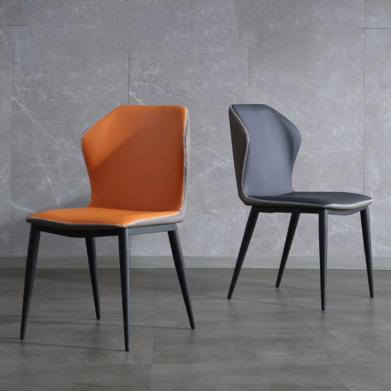 Contemporary Home Upholstered Side Chair Metallic Finish Wingback Dining Chair Clearhalo 'Dining Chairs' 'Dining Tables & Seating' 'dining_chair' 'furn' 'furn_dining_chair' 'Furniture' 'furniture_dining_chair' 'Kitchen & Dining Furniture' 1200x1200_47e28c1c-f359-451e-9392-71980084b9a3