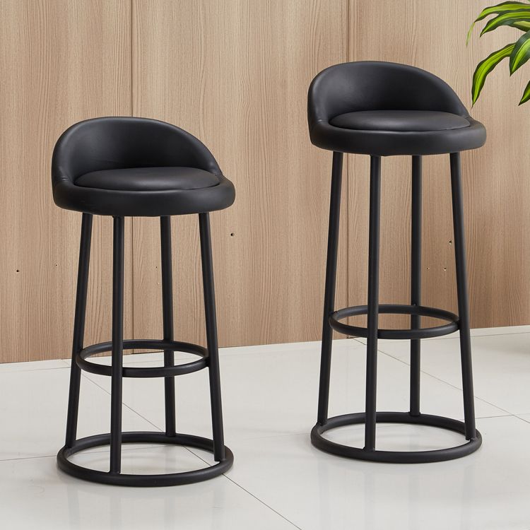 Modern Armless Counter Stool Iron Household Bar Stool with Cushion and Pedal Clearhalo 'Bar Furniture' 'Bar Stools' 'bar_stools' 'furn' 'furn_bar_stools' 'furniture_bar_stools' 'Kitchen & Dining Furniture' 'kitchen&dining_furn' 'kitchen' 'kitchen_furn' Furniture' 1200x1200_47e5234b-e012-4ed2-99c8-e34469ade23f
