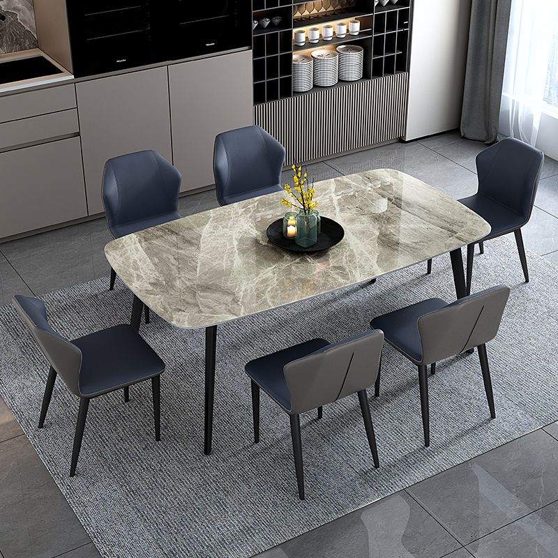 Home Sintered Stone Kitchen Table Industrial Rectangle Fixed Dining Desk Clearhalo 'Dining Tables & Seating' 'Dining Tables' 'dining_table' 'furn' 'furn_dining_table' 'Furniture' 'Kitchen & Dining Furniture' 1200x1200_47e59cdc-bc88-41ee-8c69-bde7cb898614