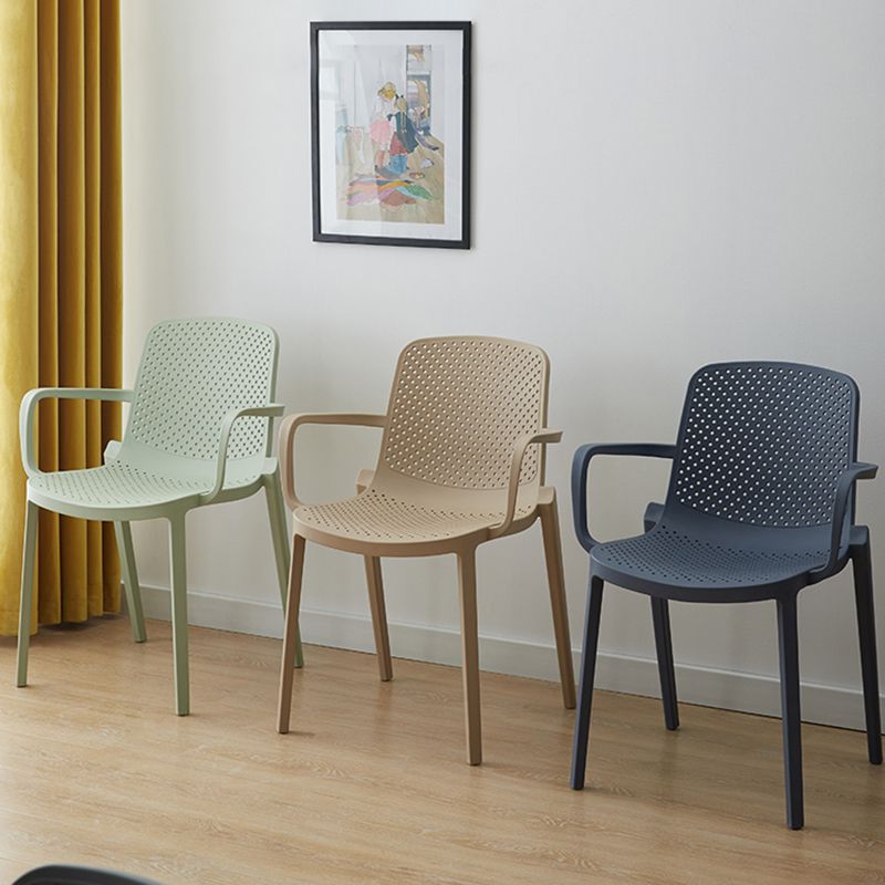 Contemporary Style Plastic Dining Arm Chairs Solid Back Stackable Chairs Clearhalo ' kitchen&dining_furn' 'Dining Chairs' 'Dining Tables & Seating' 'dining_chair' 'furn' 'furn_dining_chair' 'Furniture' 'furniture_dining_chair' 'Kitchen & Dining Furniture' 'kitchen' 1200x1200_47e6524a-866b-49e5-a63a-52065bab4dce