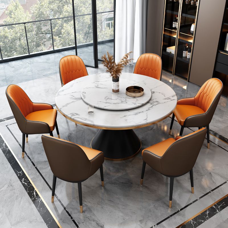 Glam Standard Marble Dining Table Round Shape Kitchen Dining Table with Pedestal Base Clearhalo ' dining_table' 'Dining Tables & Seating' 'Dining Tables' 'furn' 'furn_dining_table' 'Furniture' 'furniture_dining_table' 'Kitchen & Dining Furniture' 'kitchen&dining_furn' 'kitchen' 'kitchen_dining_table' 1200x1200_47e87093-2e0f-4cd3-8bd8-5222f3b010b7
