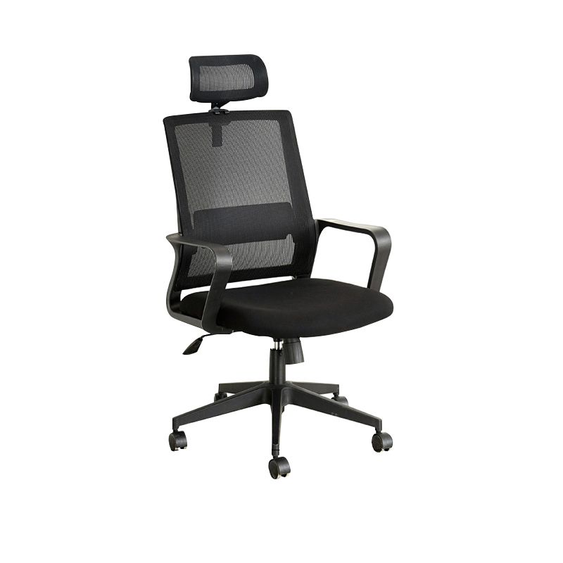 Modern Fixed Arms Office Chair Nylon Black High Back Home Office Chair Clearhalo 'furn' 'furn_office_chair' 'Furniture' 'Office Chairs' 'Office Furniture' 'office_chair' 1200x1200_47e9006c-ca7a-475a-88df-b8fa8c5c9c79