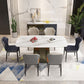 Metal Traditional Luxury Rectangle Table High Gloss White Sintered Stone Table with Pedestal Clearhalo ' dining_table' 'Dining Tables & Seating' 'Dining Tables' 'furn' 'furn_dining_table' 'Furniture' 'furniture_dining_table' 'Kitchen & Dining Furniture' 'kitchen&dining_furn' 'kitchen' 'kitchen_dining_table' 1200x1200_47e919bb-3b14-4fa7-81b2-c897f402b367