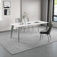 レストラン用の焼結された石トップホワイトテーブル4本の足のあるモダンなキッチンテーブル